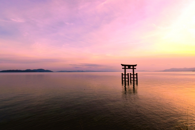 白髭神社、琵琶湖 by 写真AC